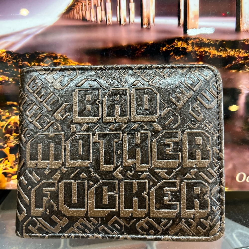 Brown Embossed Wallet Mens Leather